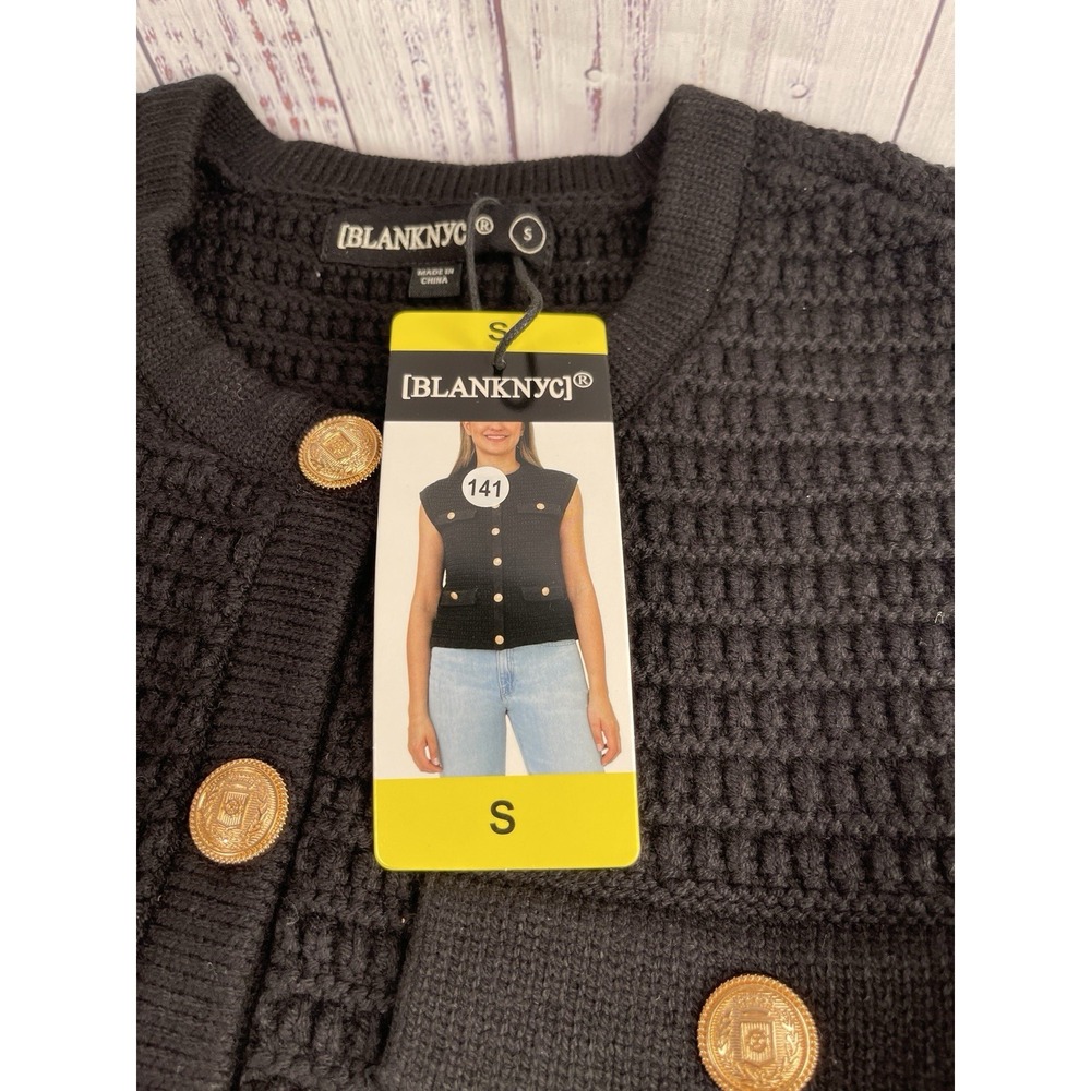 BLANKNYC Women's Sweater Vest, Black, Size S